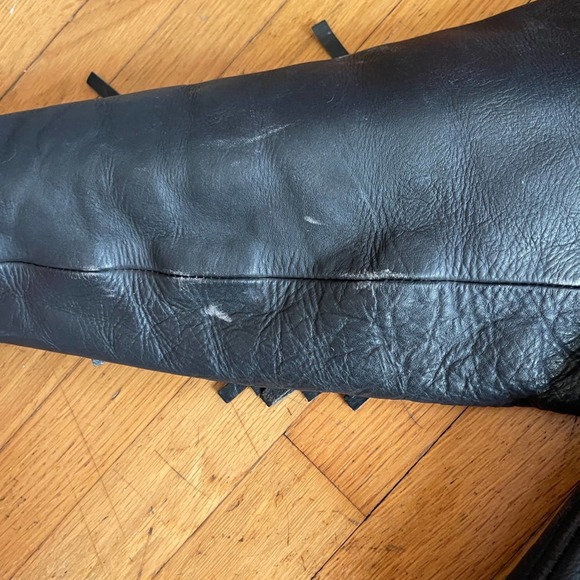 80s Vintage Fringe Motorcycle Jacket w Harley Patches - Picture 7 of 9